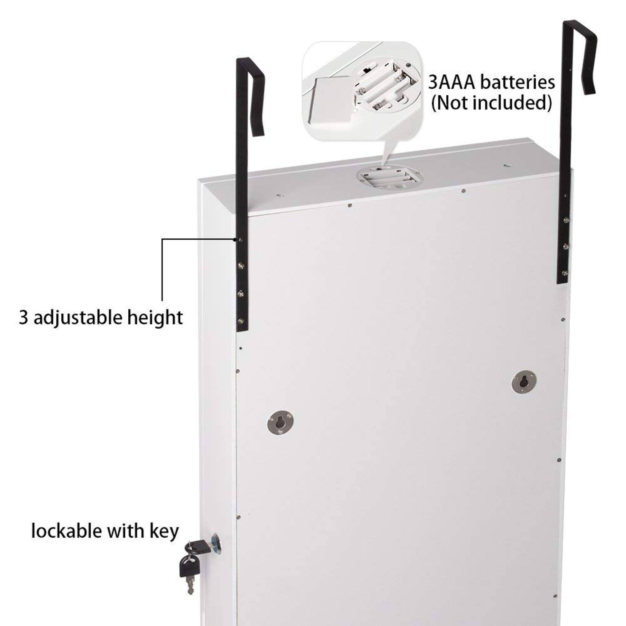Classic White Full Door Jewelry Armoire